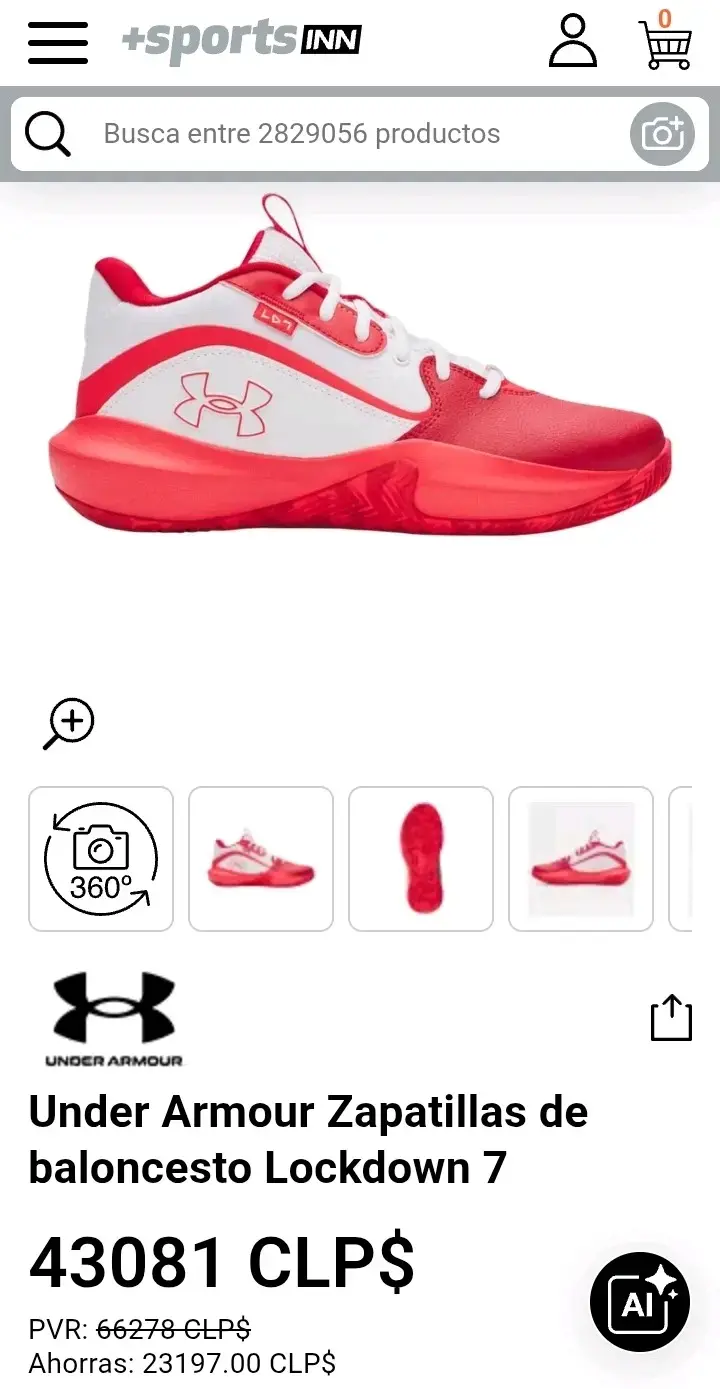 Zapatillas deportivas Under Armour rojas y blancas - 6