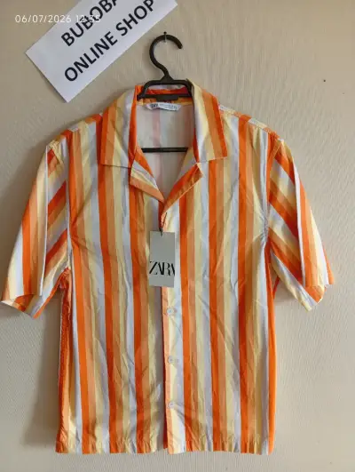Camisa a rayas de algodón para hombre - miniatura 1