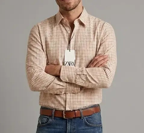 Camisa a cuadros para hombre Zara - 2
