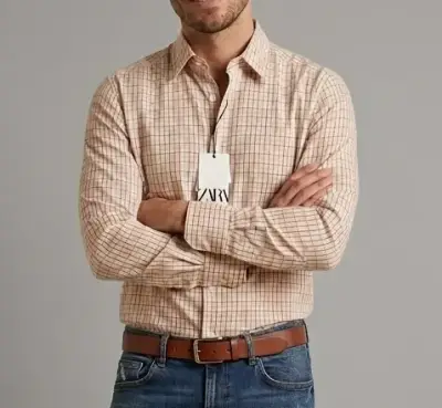 Camisa a cuadros para hombre Zara - miniatura 2