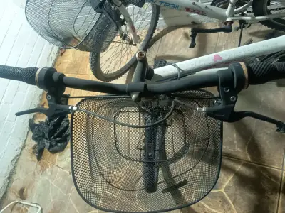 Bicicleta de montaña blanca con canasto - miniatura 2