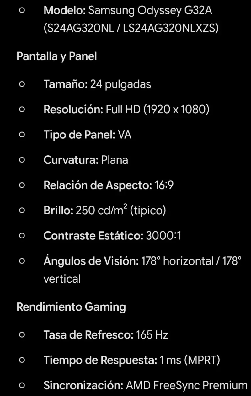 Monitor Samsung Odyssey G32A 24 pulgadas Full HD - 3