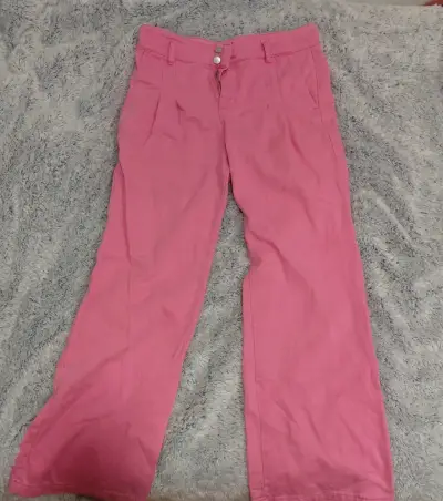 Pantalones Alaniz rosa de pierna ancha - miniatura 1