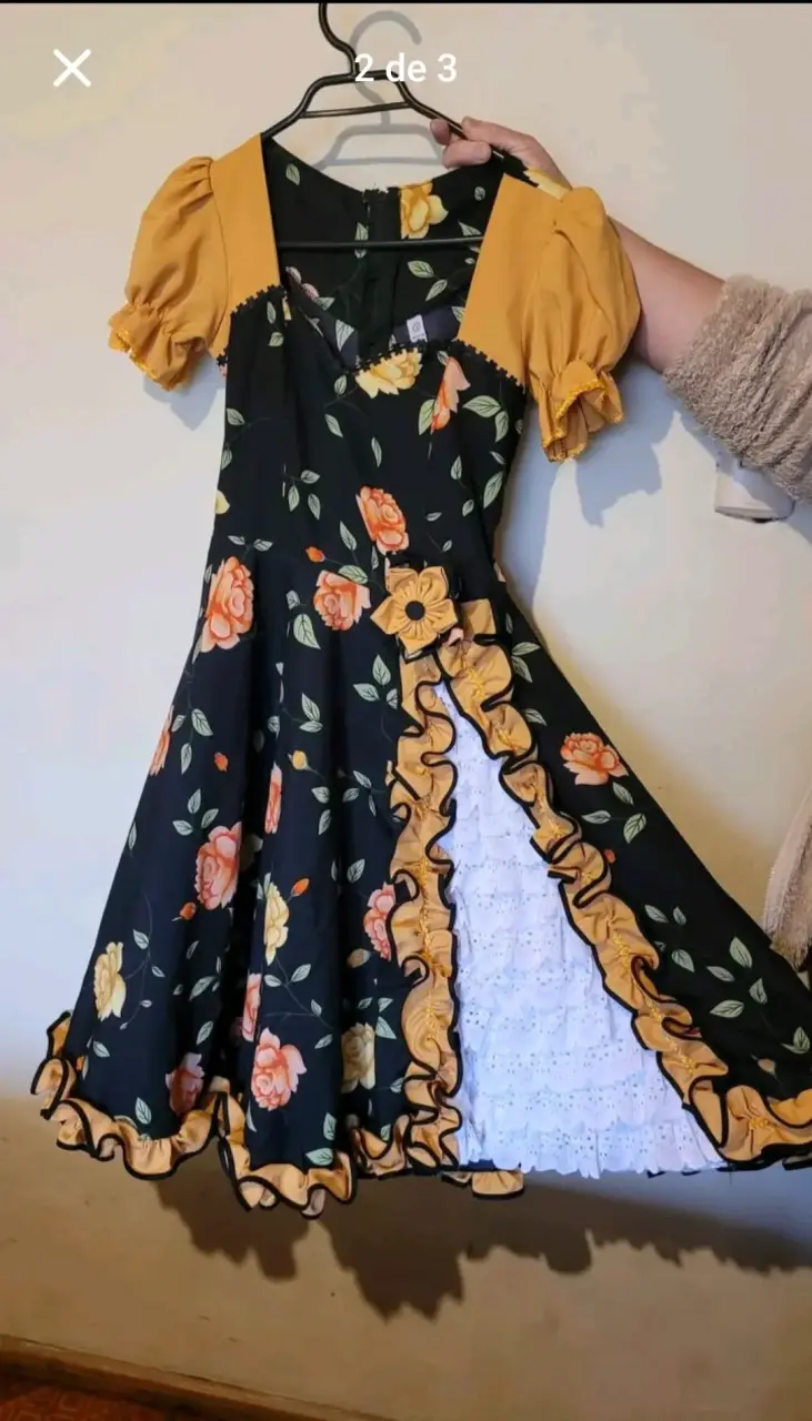 Vestido de cueca talla 16/S - 2