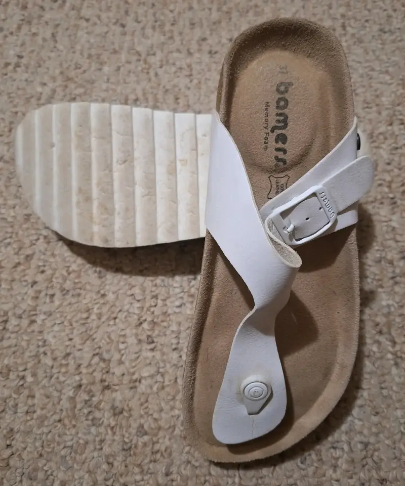 Sandalias blancas Bamers Memory Foam - 2