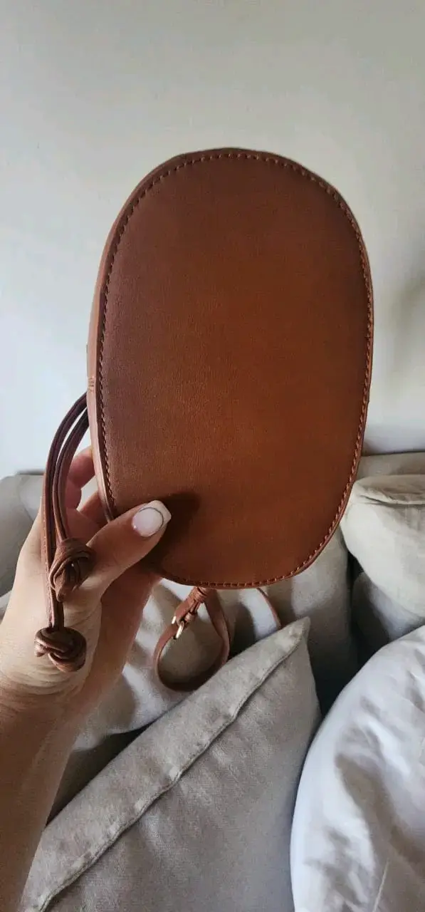 Bolso cartera de cuero y lona estilo bucket Gacel - 3