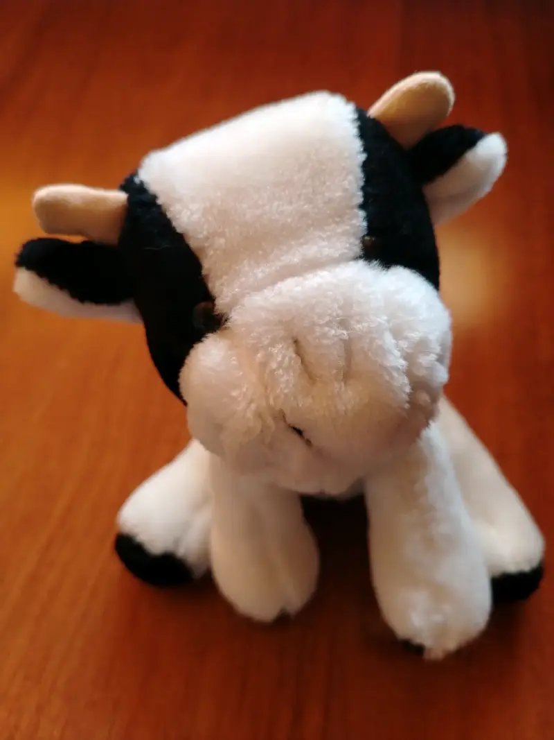 Peluche de vaca blanco y negro suave - 5