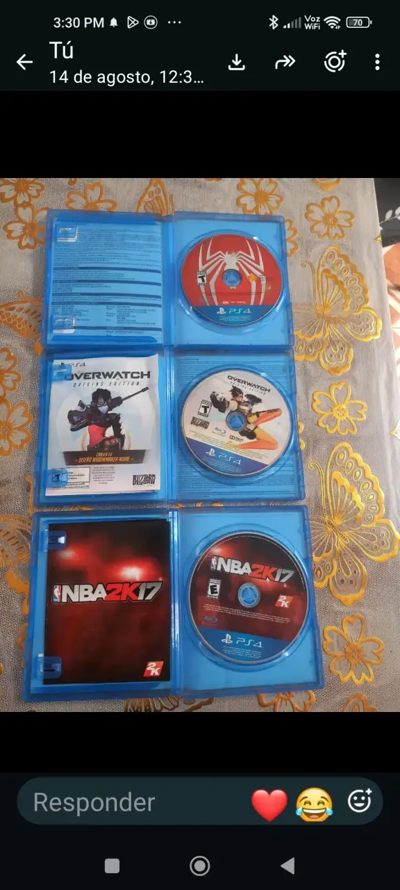Lote de juegos PS4: Spider-Man, Overwatch y NBA 2K17 - 2