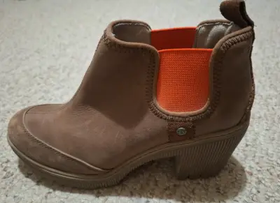 Botines de cuero marrón con tacón CAT - miniatura 1