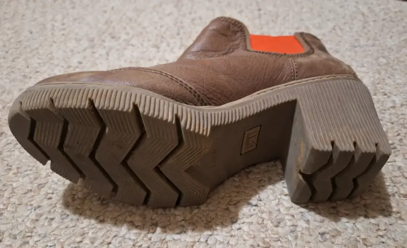 Botines de cuero marrón con tacón CAT - 3