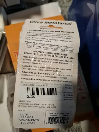 Oliva metatarsal de gel autoadhesivo Lenox - miniatura 1
