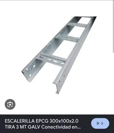 Escalerilla metálica galvanizada 3 metros - miniatura 1
