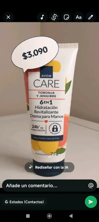Crema para manos Avon Care Toronja y Jengibre - miniatura 1