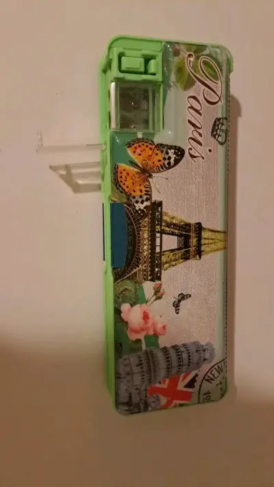 Estuche escolar verde con diseño de París - miniatura 1