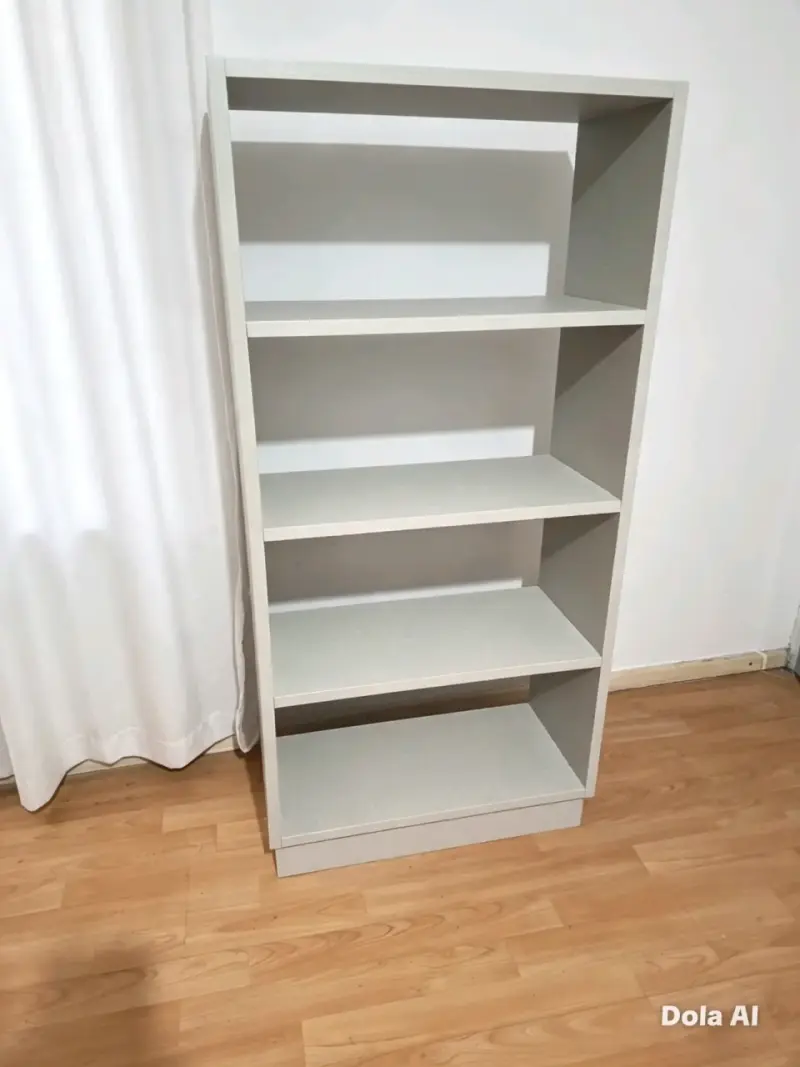 Estante de Madera Blanco con Cuatro Repisas