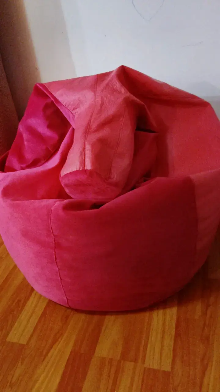 Puff fucsia grande para sala o dormitorio - 3