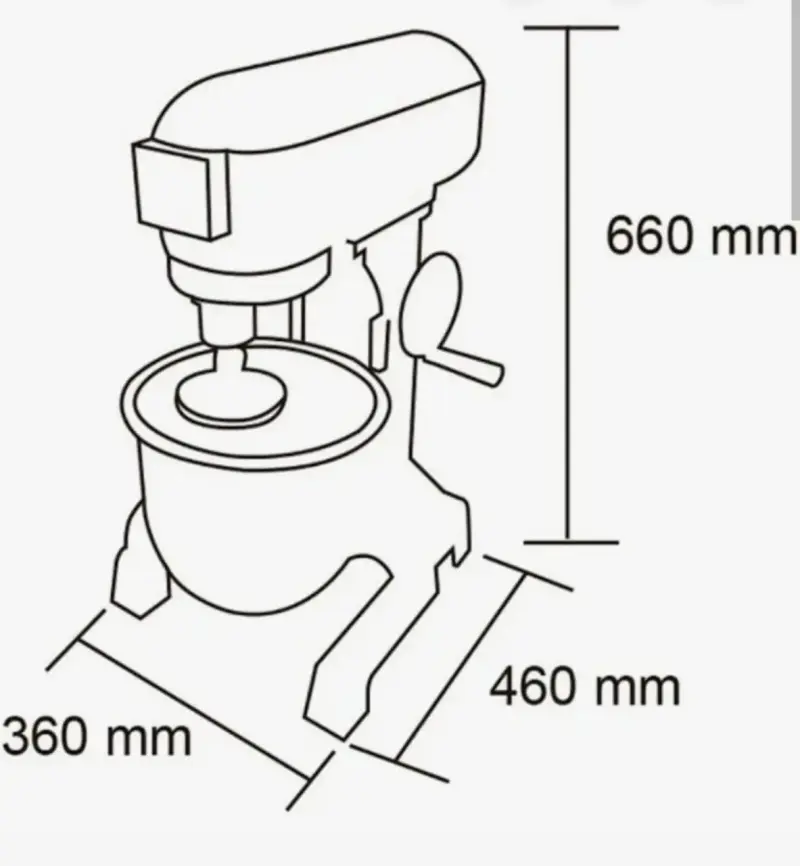 Batidora 10 litros industrial de pie para cocina - 3