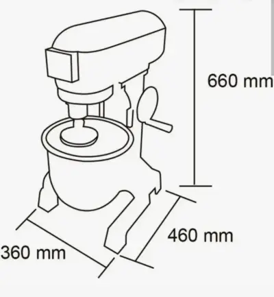 Batidora 10 litros industrial de pie para cocina - miniatura 3