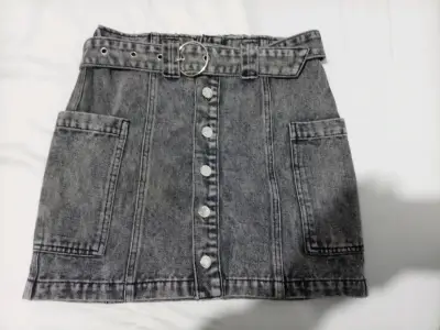 Falda de mezclilla gris con bolsillos Fiorucci - miniatura 1