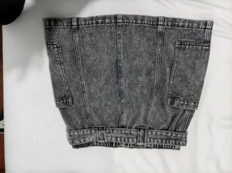 Falda de mezclilla gris con bolsillos Fiorucci - 2