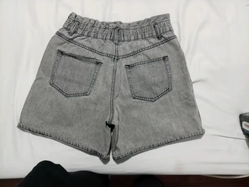 Shorts de mezclilla gris para mujer Index - 2