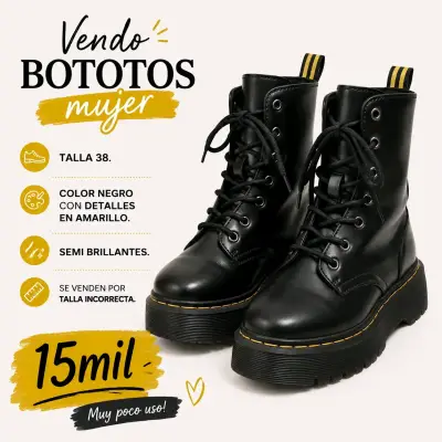 Bototos Mujer Negros - miniatura 2