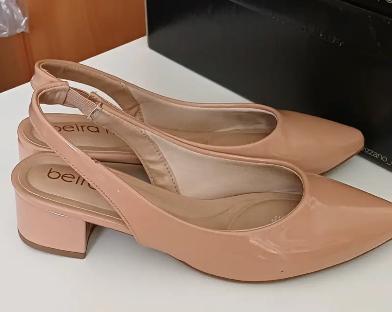 Zapatos de tacón bajo nude Beira Rio - 2
