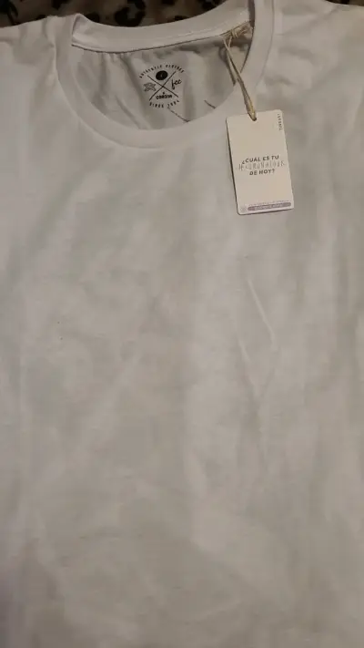 Polera blanca unisex Corona de algodón - miniatura 1