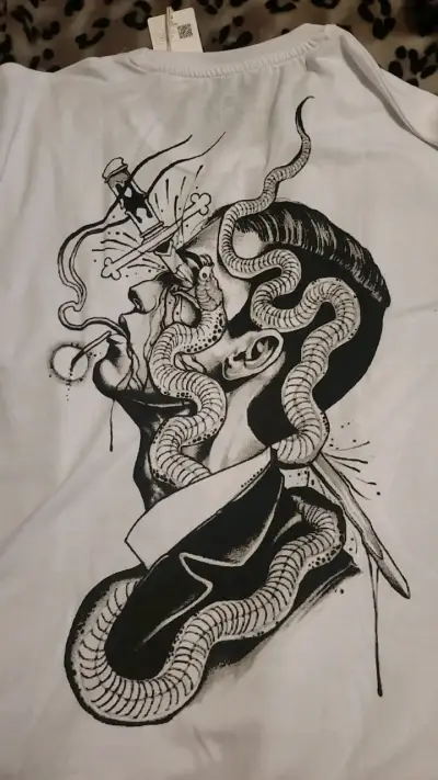 Polera blanca unisex Corona de algodón - miniatura 2