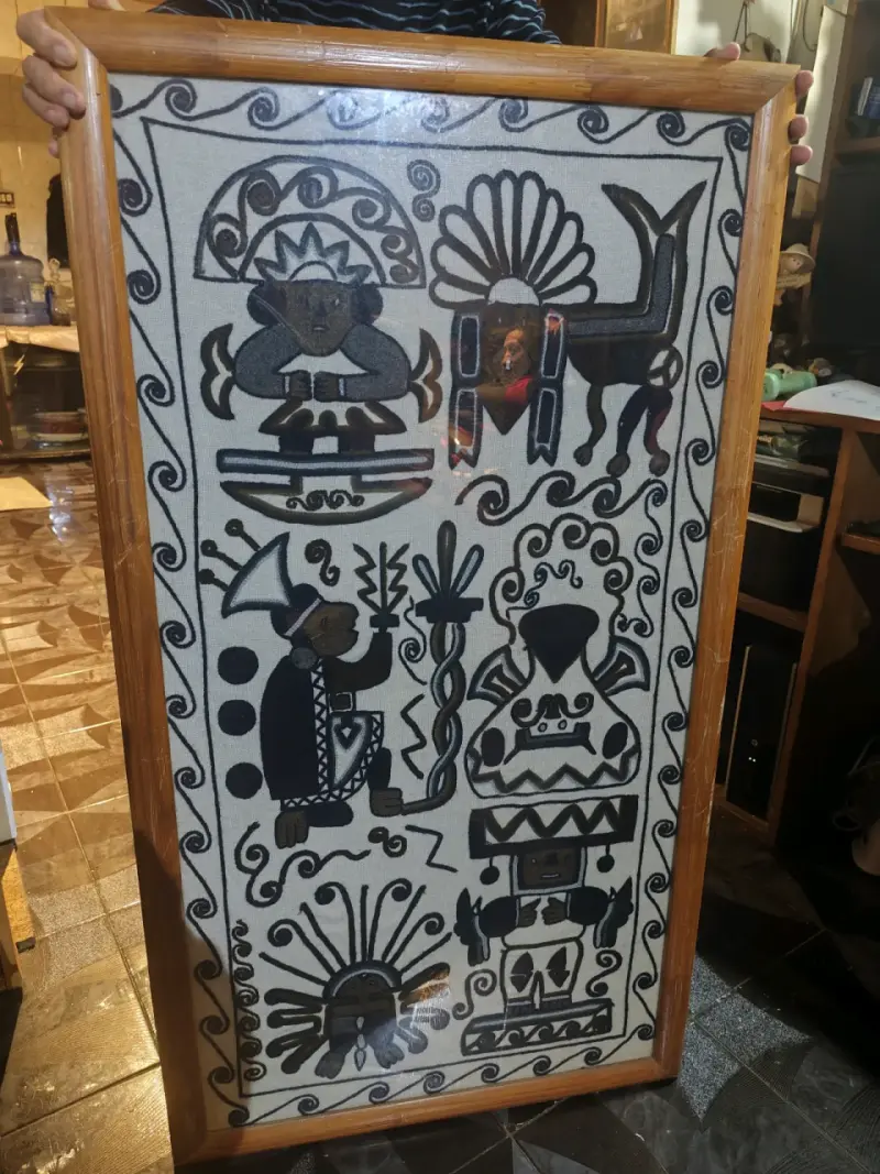 Tapiz decorativo artesanal enmarcado - 2
