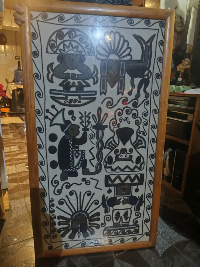 Tapiz decorativo artesanal enmarcado - 4