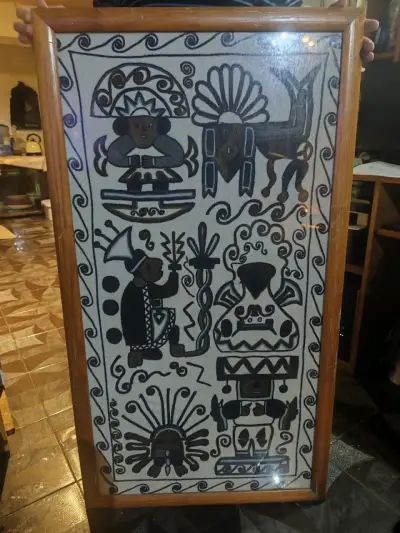 Tapiz decorativo artesanal enmarcado - miniatura 5