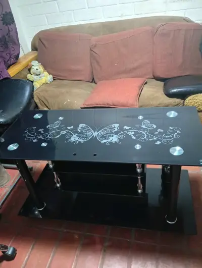 Mesa de vidrio color negro mesa de centro - miniatura 5