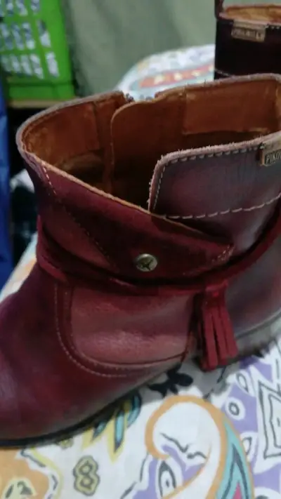 Botines de cuero burdeos para mujer Pikolinos - miniatura 1