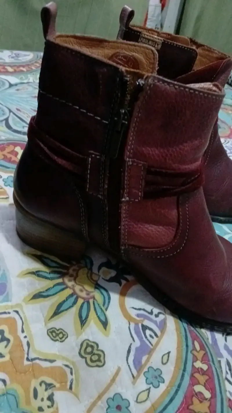 Botines de cuero burdeos para mujer Pikolinos - 2