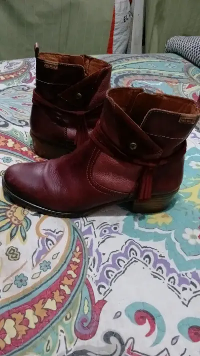 Botines de cuero burdeos para mujer Pikolinos - miniatura 3