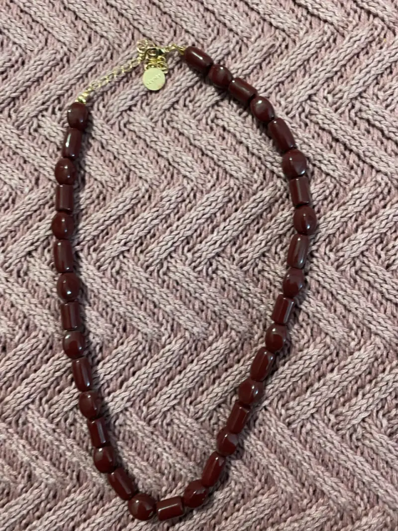 Collar de cuentas marrón oscuro elegante. Lounge - 2