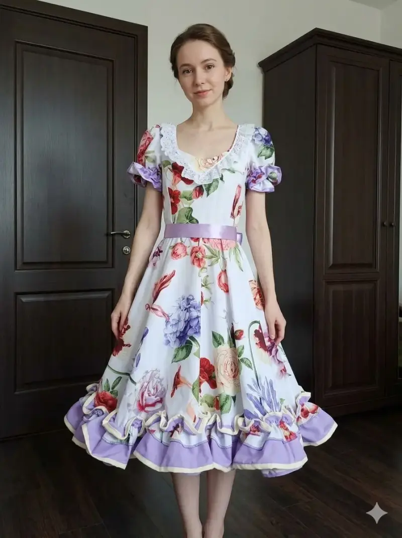 Vestido floral de cueca