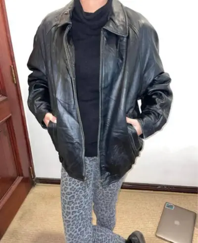 Chaqueta bomber cuero Vintage - miniatura 1