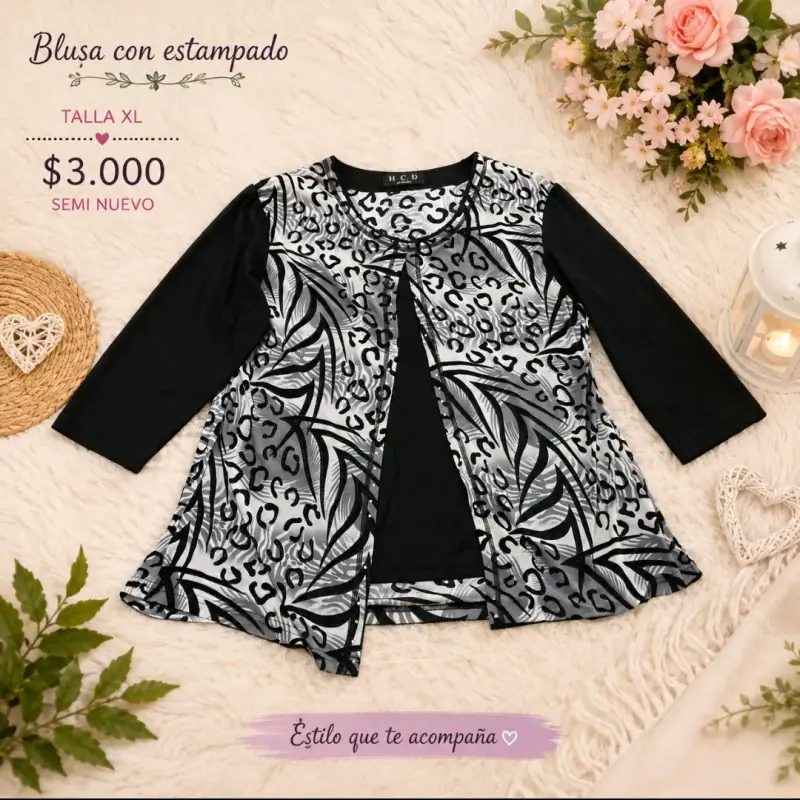 Blusa estampada H.C.D talla XL