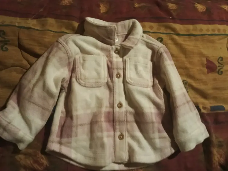 Chaqueta de lana para bebé con diseño a cuadros - 1