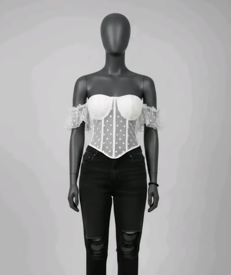 Corset de tul con lunares en varios colores - 2