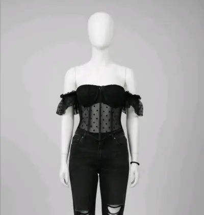 Corset de tul con lunares en varios colores - miniatura 3