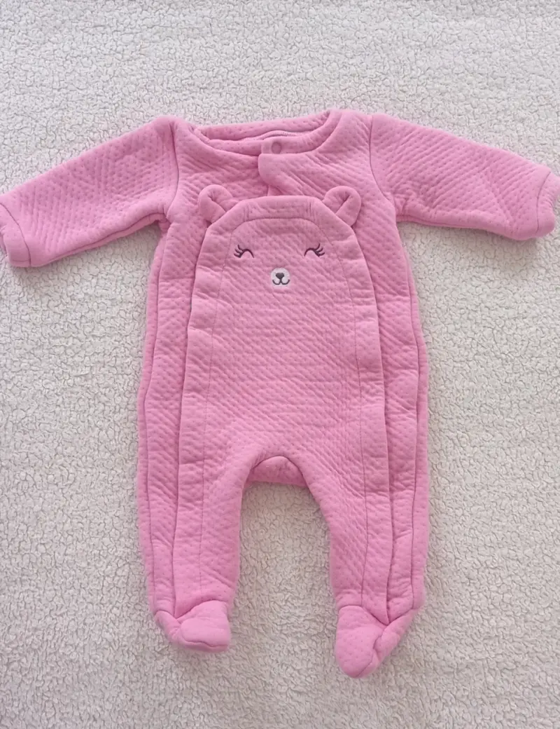 Ositos de bebé con diseño de oso en blanco y rosa - 2