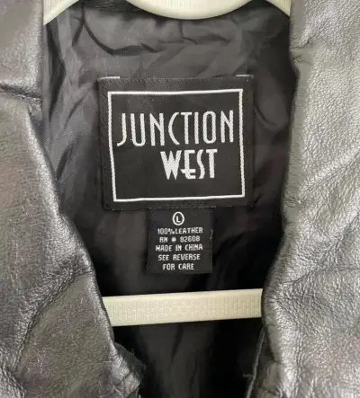 Chaqueta de cuero negra Junction West - miniatura 3