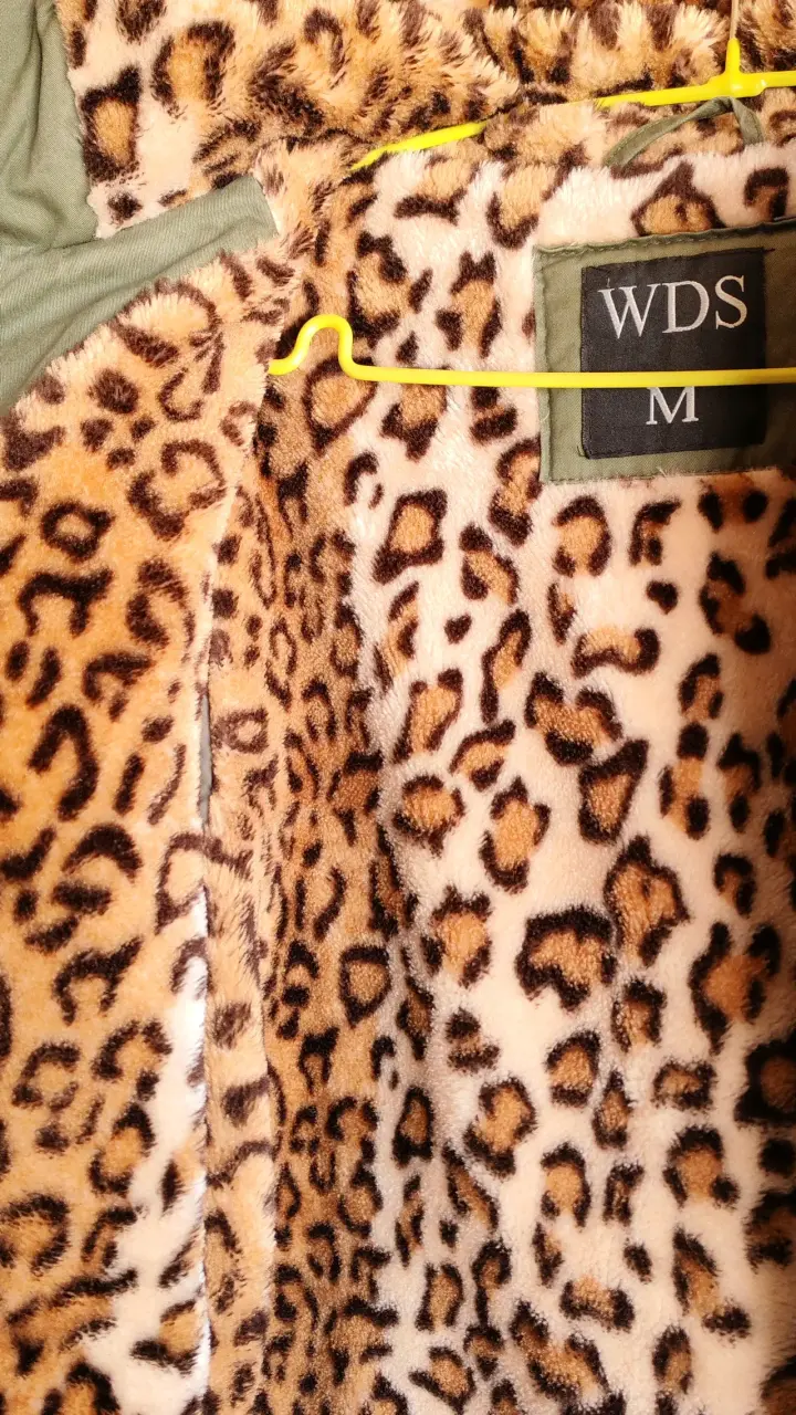 Parka verde con forro de leopardo WDS - 2