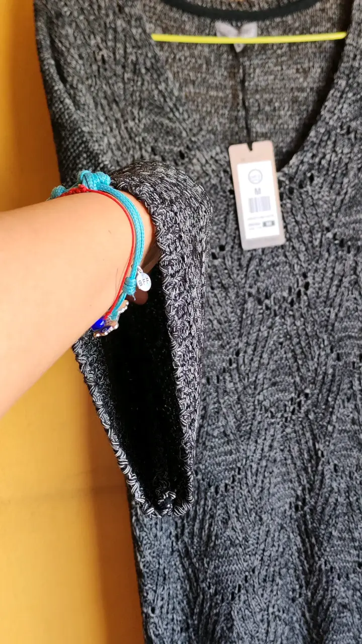Suéter tejido gris oscuro para mujer talla M - 2