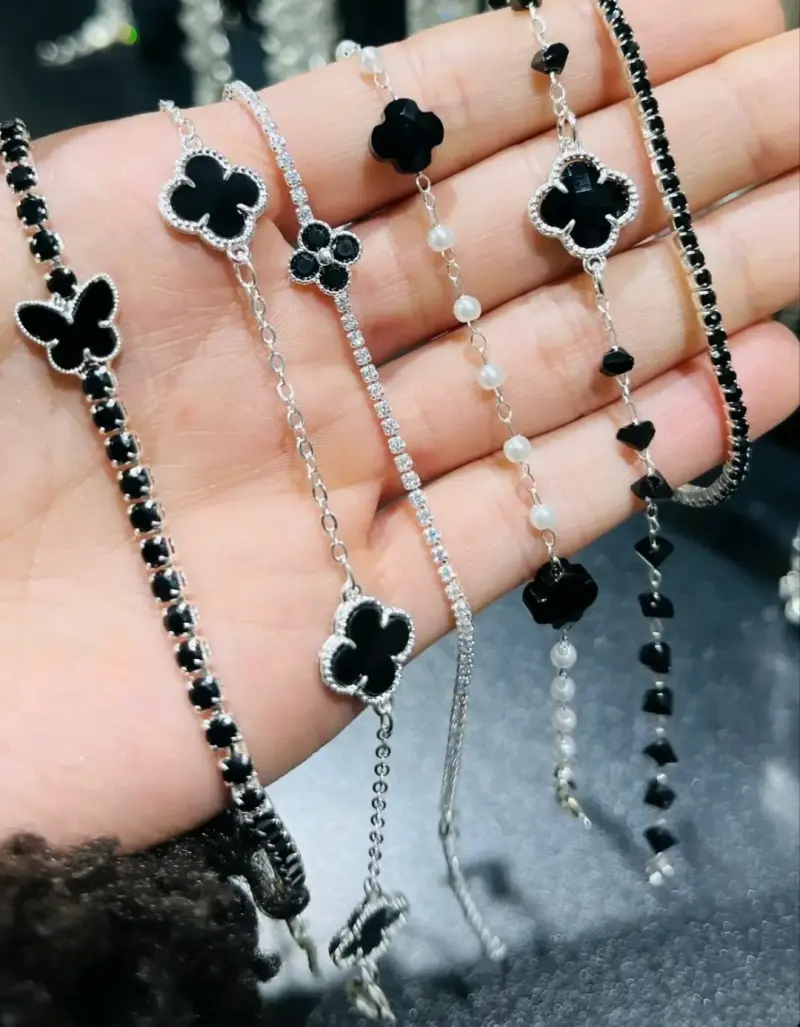 Pulseras de plata y microcircon - 1