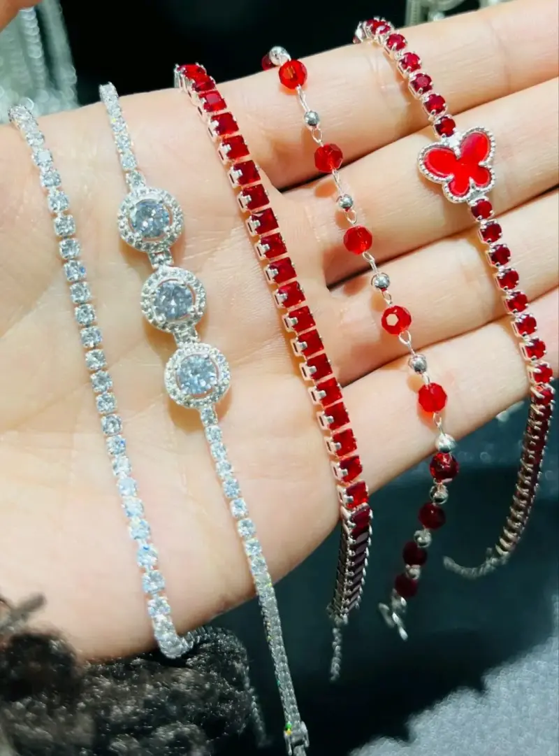 Pulseras de plata y microcircon - 2