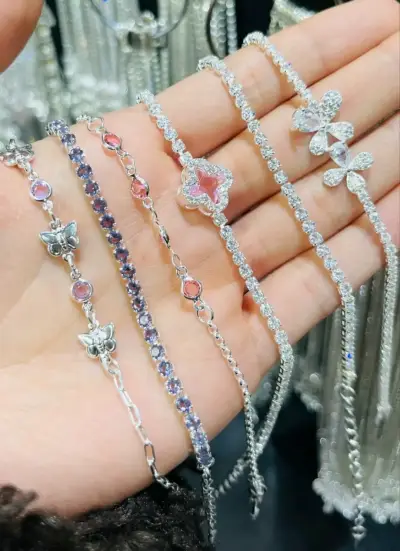 Pulseras de plata y microcircon - miniatura 3